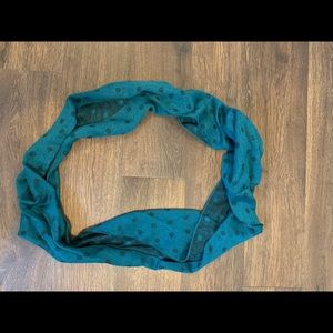 Women’s green polka dot infinity scarf